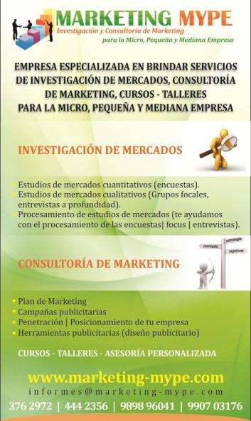 Investigación y consultoría de marketing para la micro pequeña y