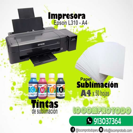 Combo sublimación impresora epson tintas papel en Lima