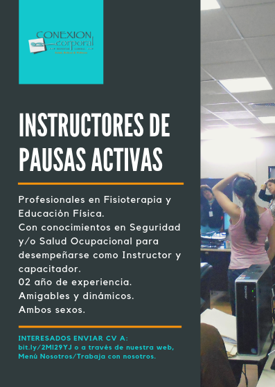 Instructor De Pausas Activas Gimnasia Laboral En Lima Ofertas De