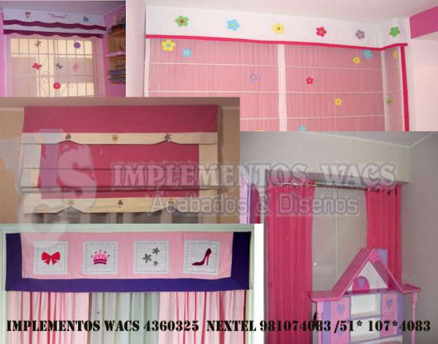 Implementos wacs 4360325 stores para niñas con aplicaciones persianas alfombras cortinas