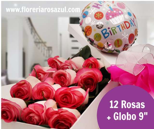 Envio de rosas en caja a domicilio de cumpleaños a san martin floreria rosazul