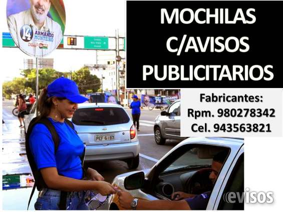 mochilas publicitarias con cartel