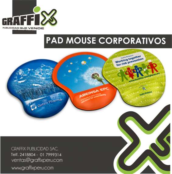 Pad mouse corporativos, personalizados, promocionales, publicitarios, con logo